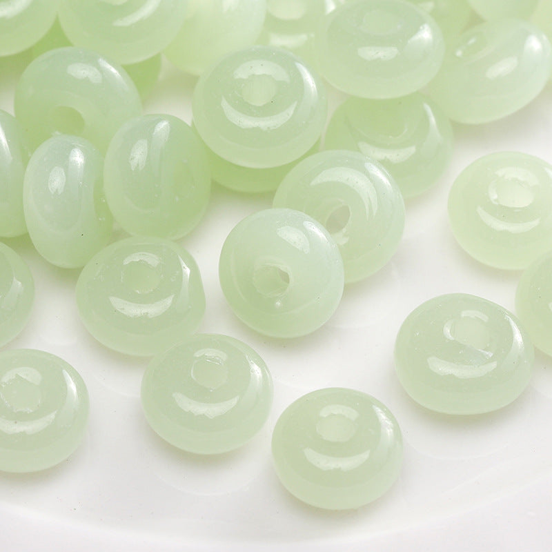 Green Style Guofeng Glass Glazed Beads Rice Beads DIY Handmade Homemade Beaded Bracelet Necklace Accessories