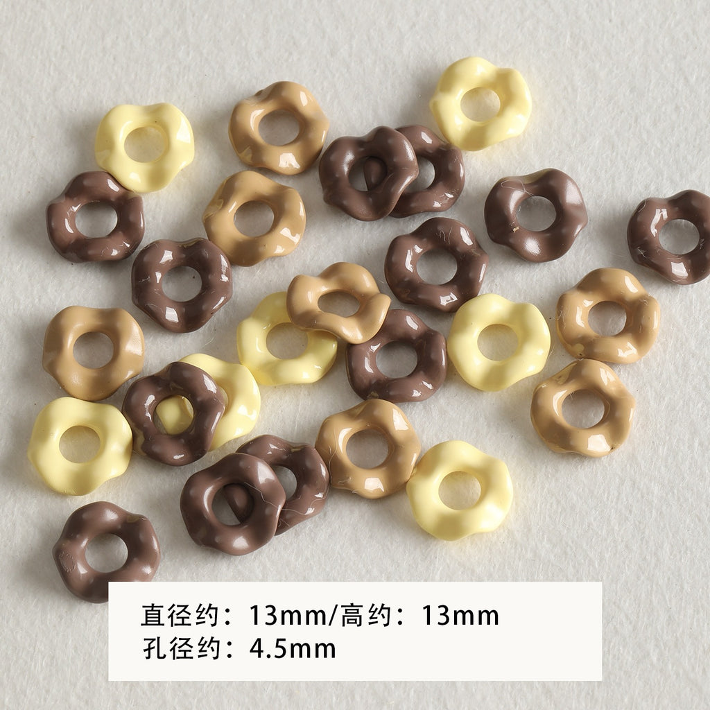 Baking paint curry color series square beads acrylic loose beads mobile phone chain key chain beads diy accessories material