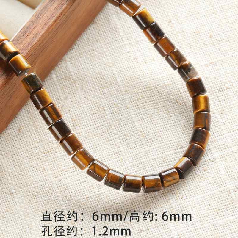 Tiger's eye natural stone spacer cut surface abacus beads round tube beadsbracelet necklace beaded diy accessories material