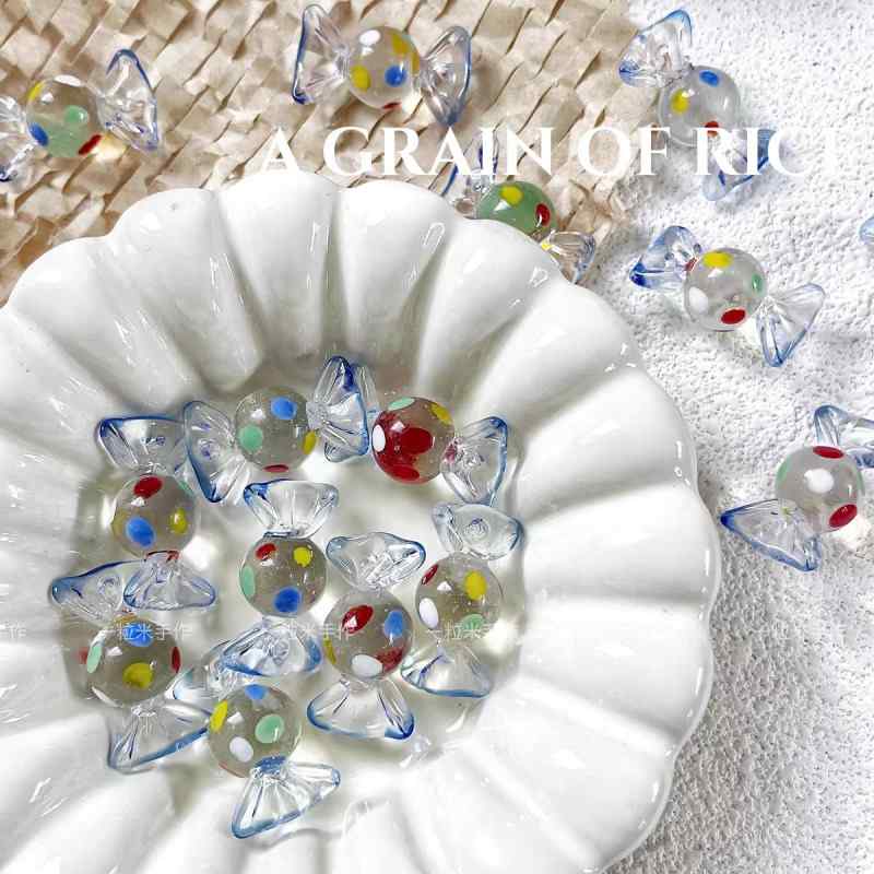 [give a candy] glass wave candy beads loose beads bracelet necklace earrings material