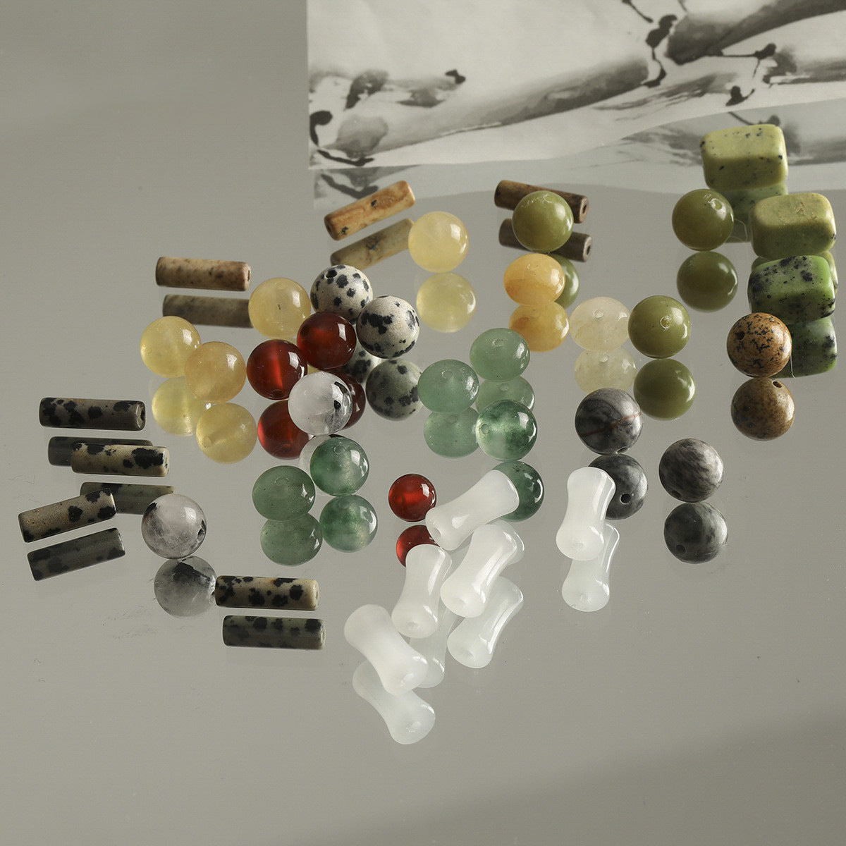 Vintage natural Crystal Jade loose beads round beads beads spacer beads diy accessories material package bracelet necklace earrings