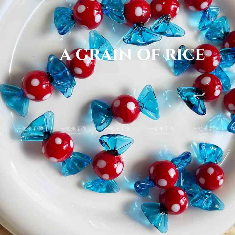 [give a candy] glass wave candy beads loose beads bracelet necklace earrings material