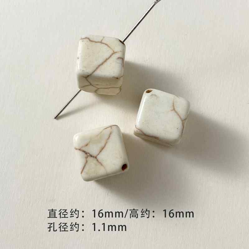 Synthetic White Turquoise Spacer Round Beads Diy Accessories Material