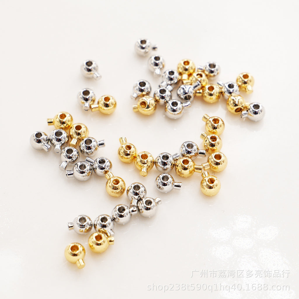 Color-preserving 18k gold plated necklace pearl chain positioning bead positioning buckle finishing fishing line pressure cooker clip