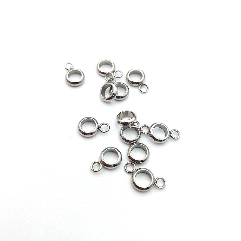 in stock stainless steel curved ring welding small round spacer spacer beads beads beads rope beads loose beads diy jewelry accessories