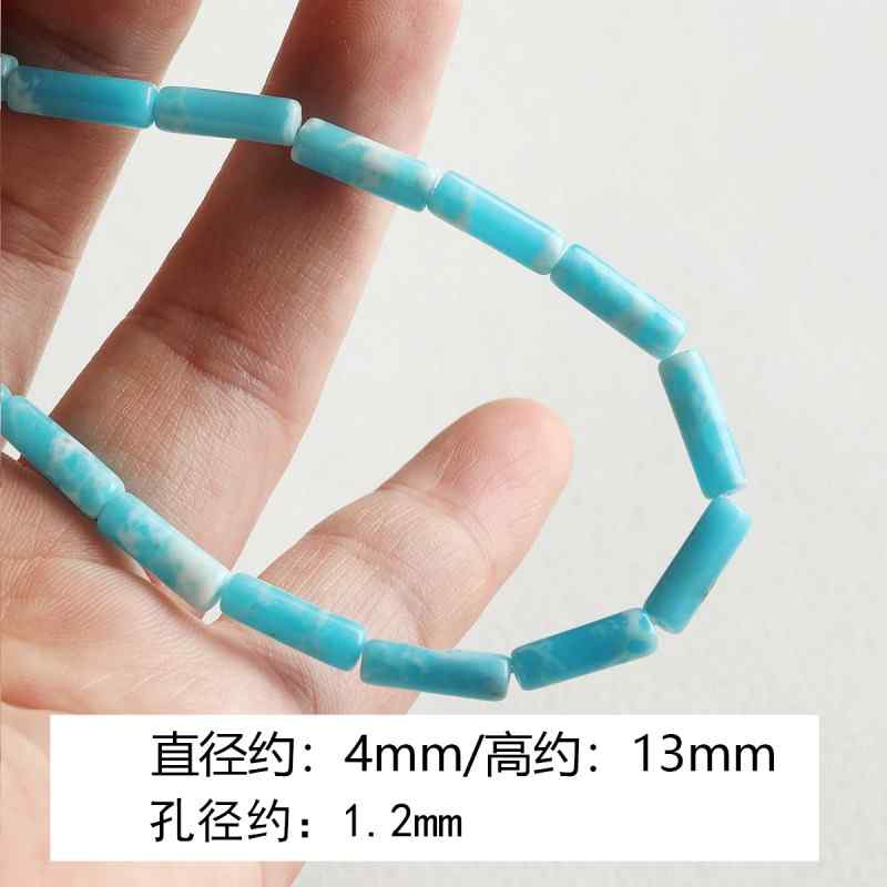 [marine] natural aquamarine turquoise spacer round tube beads beaded bracelet necklace diy accessories material