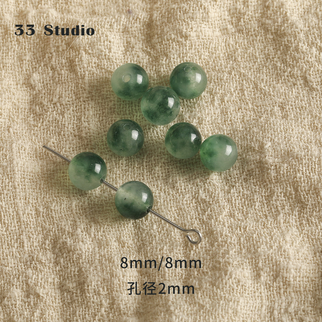 Vintage natural Crystal Jade loose beads round beads beads spacer beads diy accessories material package bracelet necklace earrings