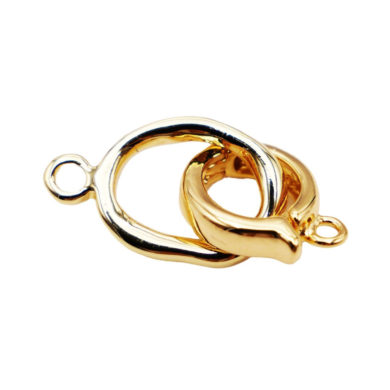 Bright Round Pearl Buckle Universal Coil Buckle Copper Plated 18K True Gold DIY Bracelet Necklace Connection Buckle Jewelry Accessories