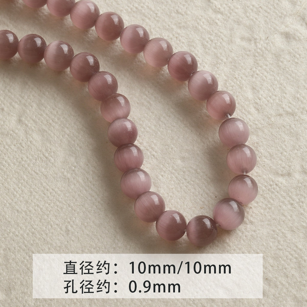 [Jingxiu] white green natural opal round beads beaded bracelet necklace loose beads diy accessories material beads